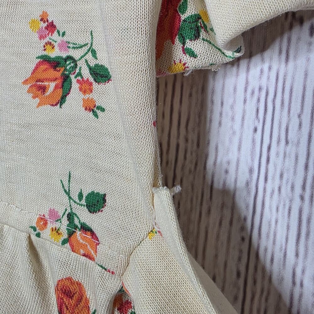 Vintage Girls Floral Dress Puff Sleeve Back Zip Cottagecore, sz 10/12 - Picture 4 of 5